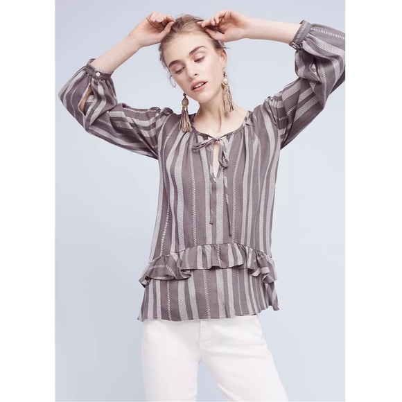 Anthropologie Nomad by Morgan Carper Macanta Ruffled Top size Small - Picture 13 of 13